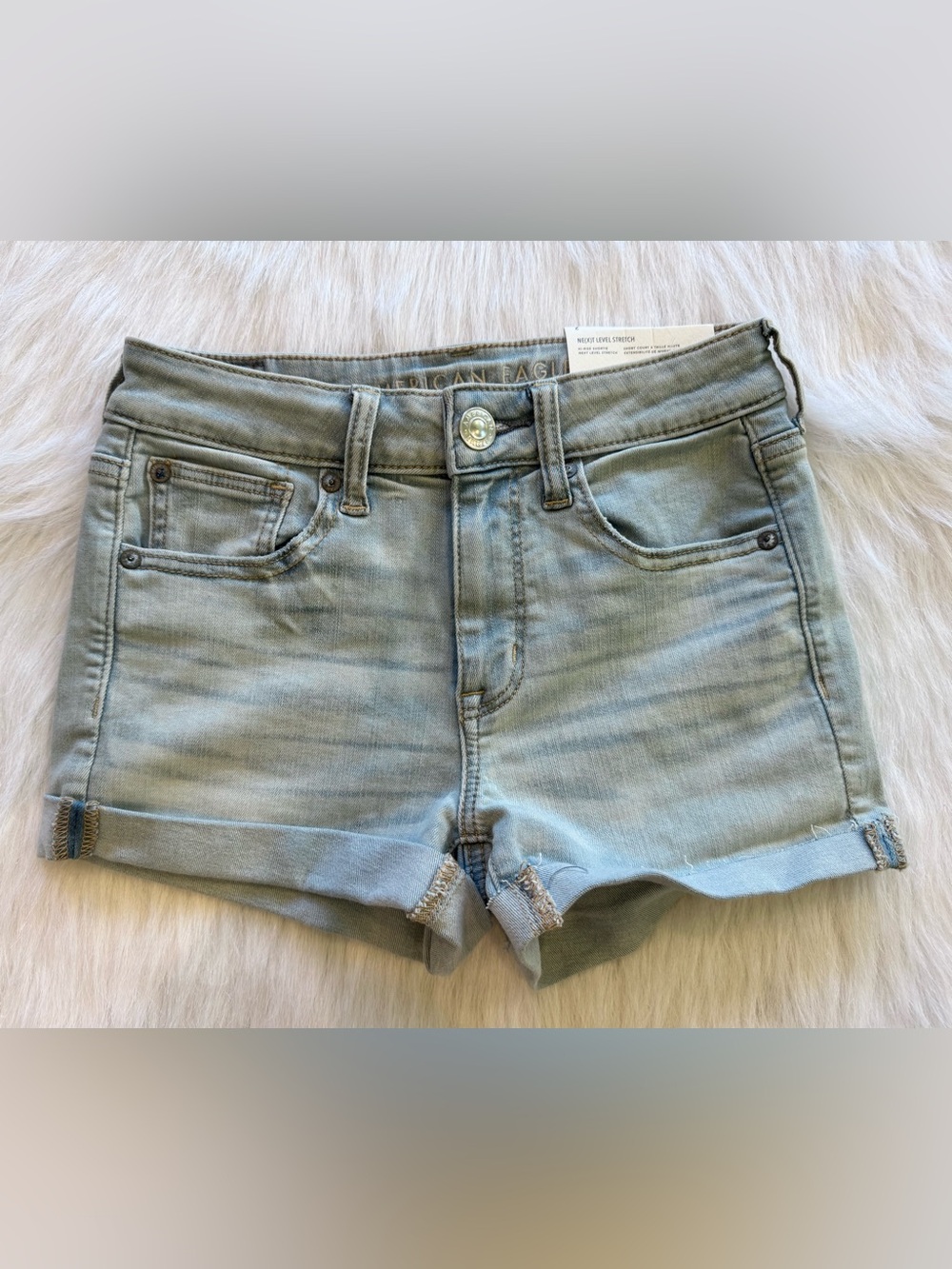 NWT American Eagle High Rise Shortie Shorts 💙 - Picture 1 of 3